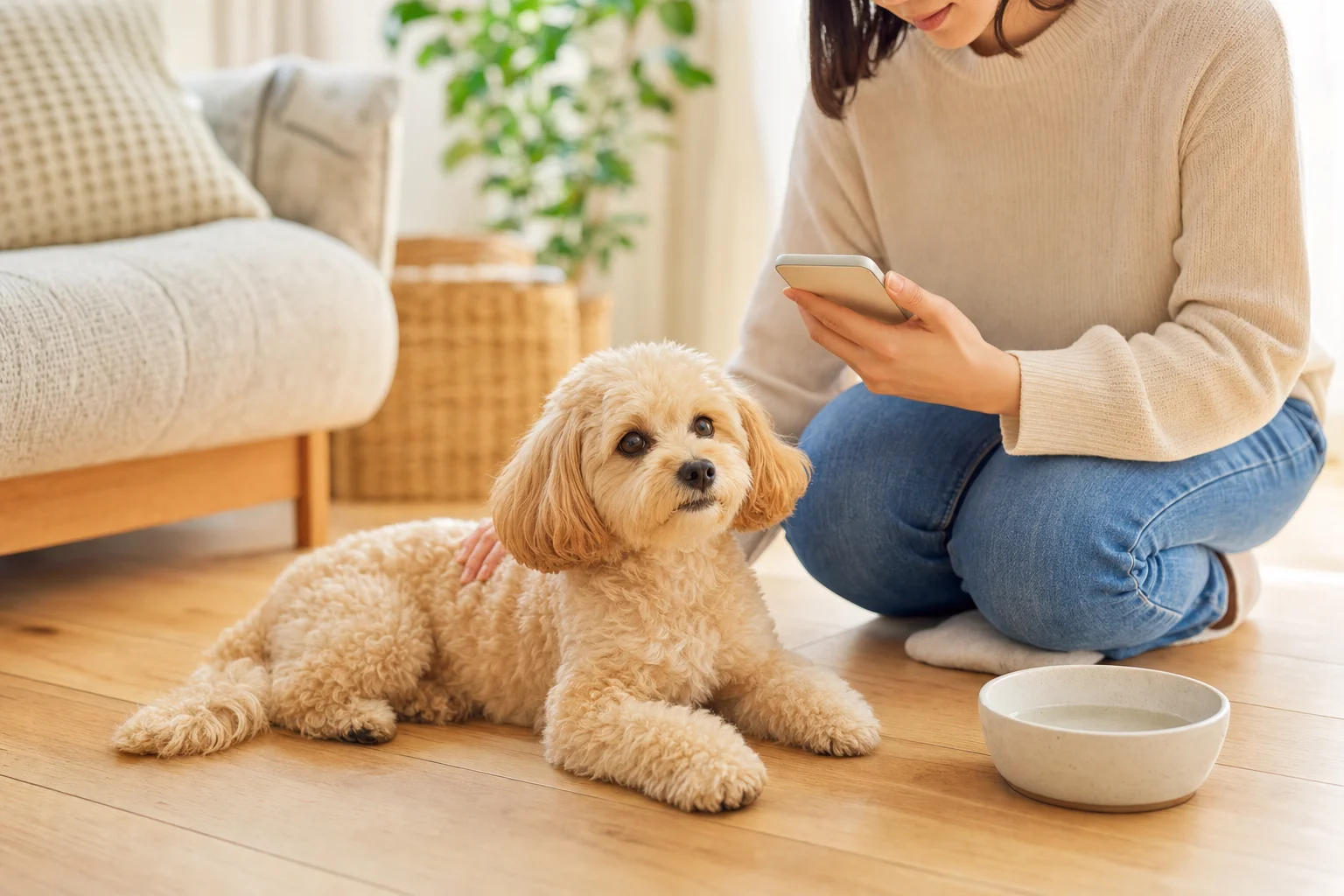 犬の下痢に血が混じる｜鮮血と黒い便の見分け方と、受診の目安のイメージ